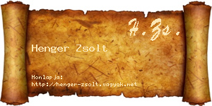 Henger Zsolt névjegykártya